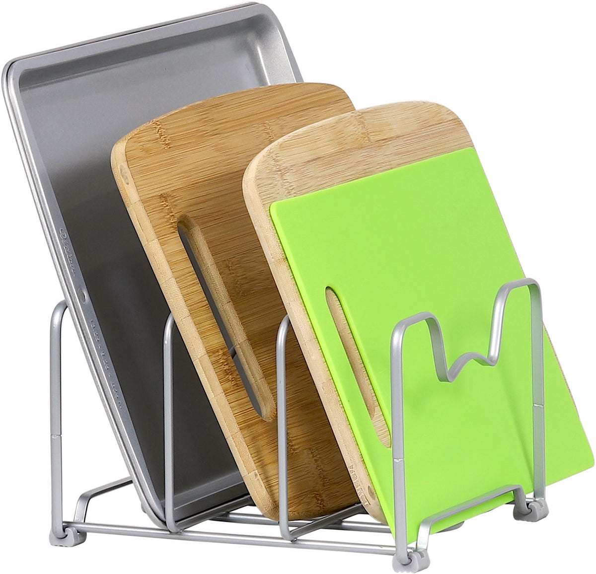 Simple Houseware lid holder keeps lids organized and within reach.