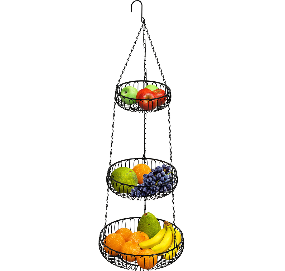 Simple Houseware hanging storage saves counter space and reduces clutter.
