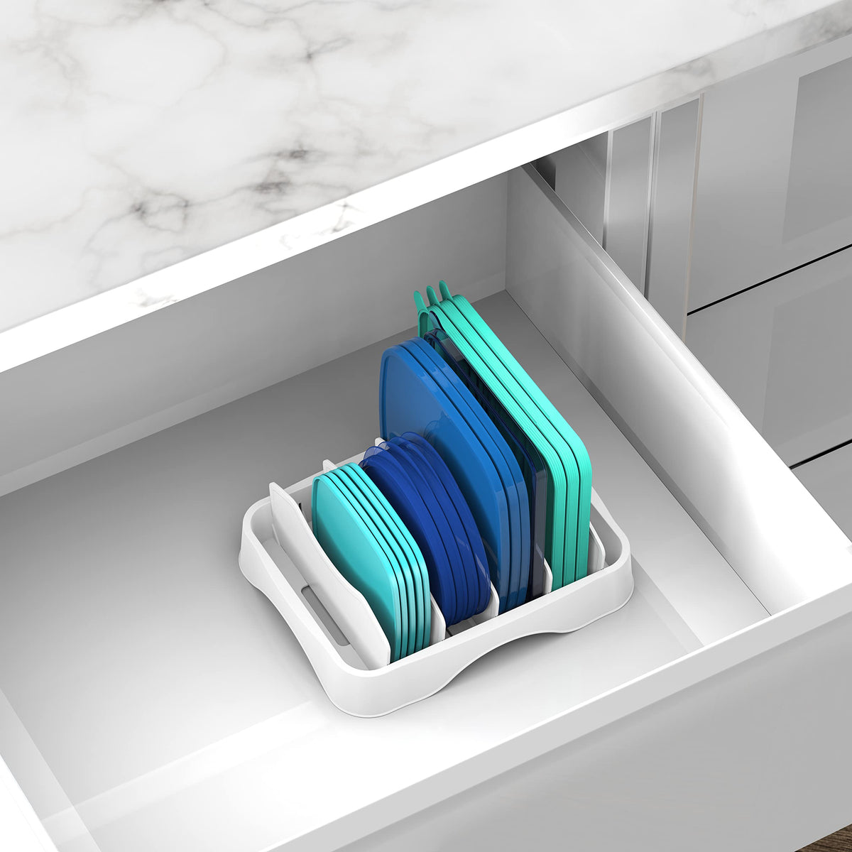 Simple Houseware lid organizer BPA-free material promotes safe kitchen storage