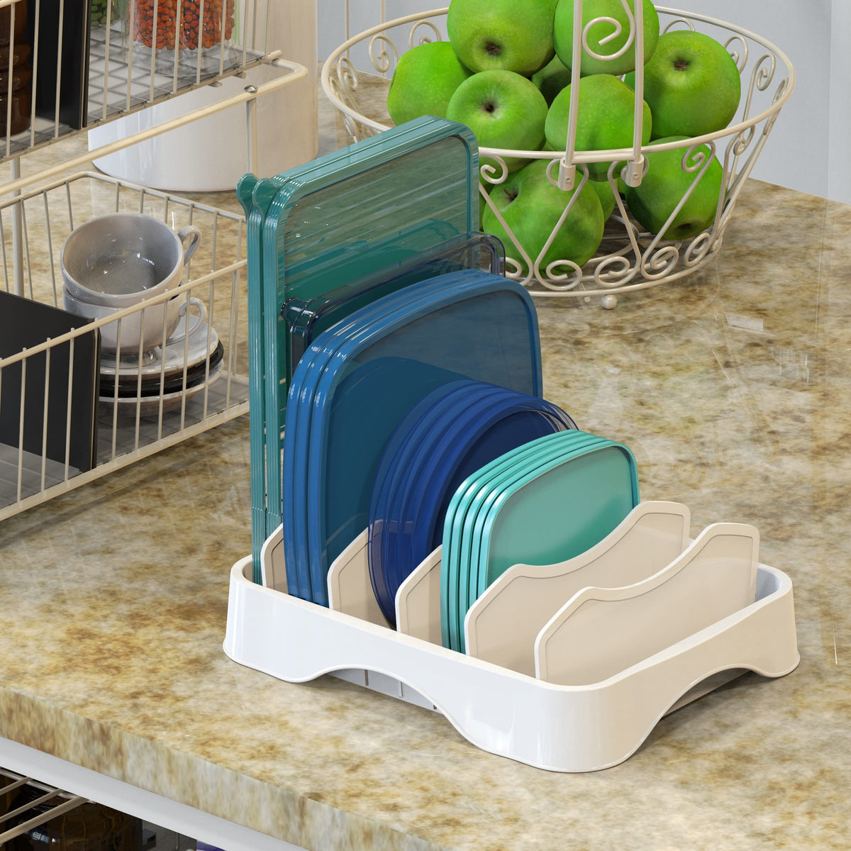Simple Houseware lid organizer ergonomic handle for easy transport