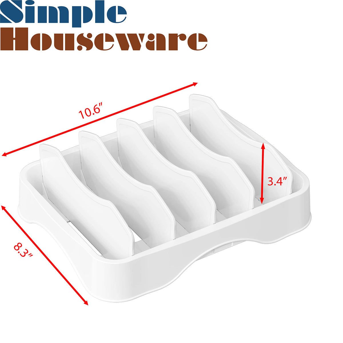Simple Houseware lid organizer white finish blending with modern kitchen decor