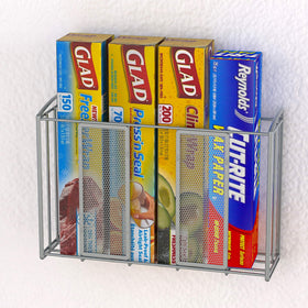 Simple Houseware over-cabinet-door-organizer basket interior keeps items organized within reach.