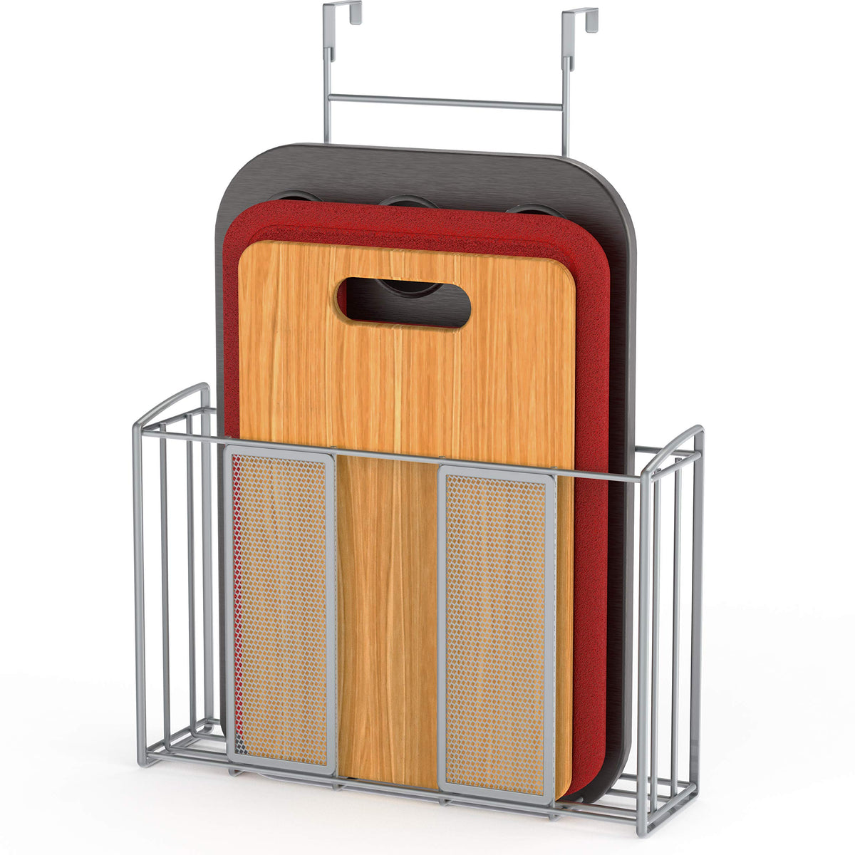 Simple Houseware over-cabinet-door-organizer front view offers quick, clutter-free kitchen storage.
