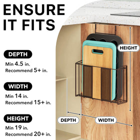 Simple Houseware over-cabinet door organizer mounted on door for space savings