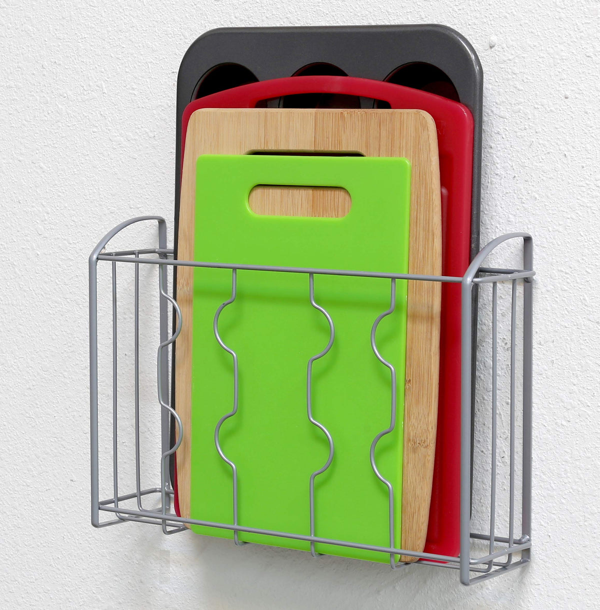 Interior basket detail of Simple Houseware organizer, showing 2.9-inch depth.