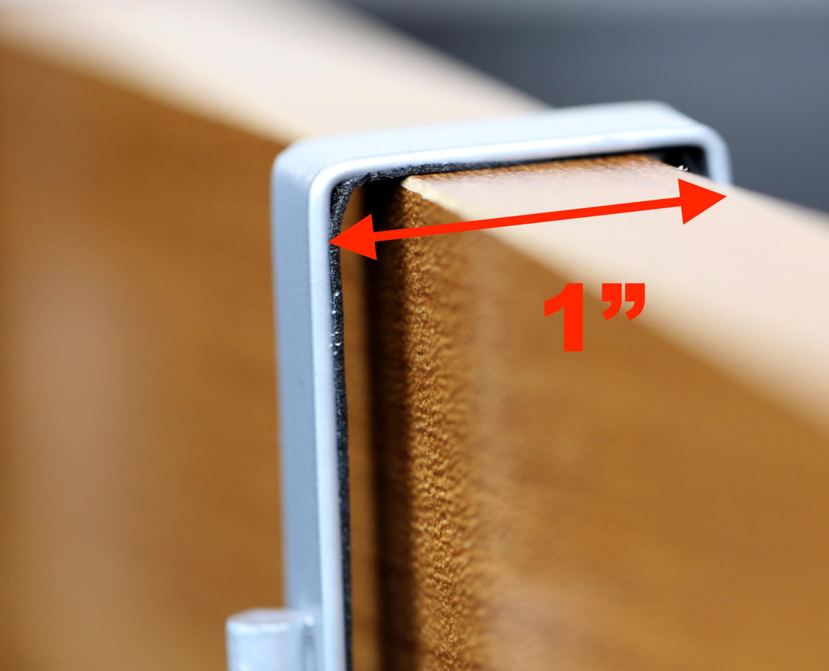 Simple Houseware mounted over cabinet door, silver, easy access.