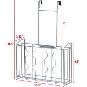 Simple Houseware organizer, side view, silver finish with open basket.