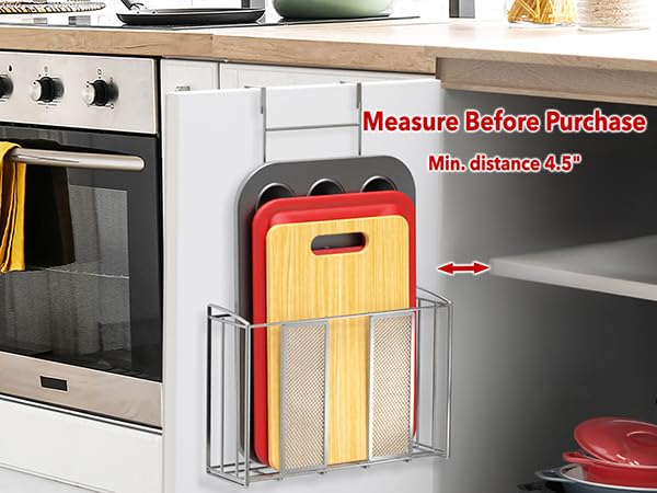 Simple Houseware over-cabinet-door-organizer stores spices, toiletries, or cleaning supplies neatly.
