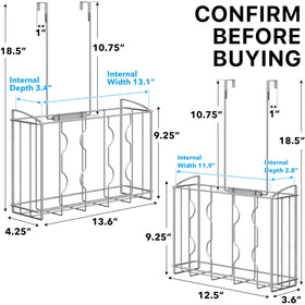 Simple Houseware over-the-door organizer saves cabinet space with 18-5 inch height.