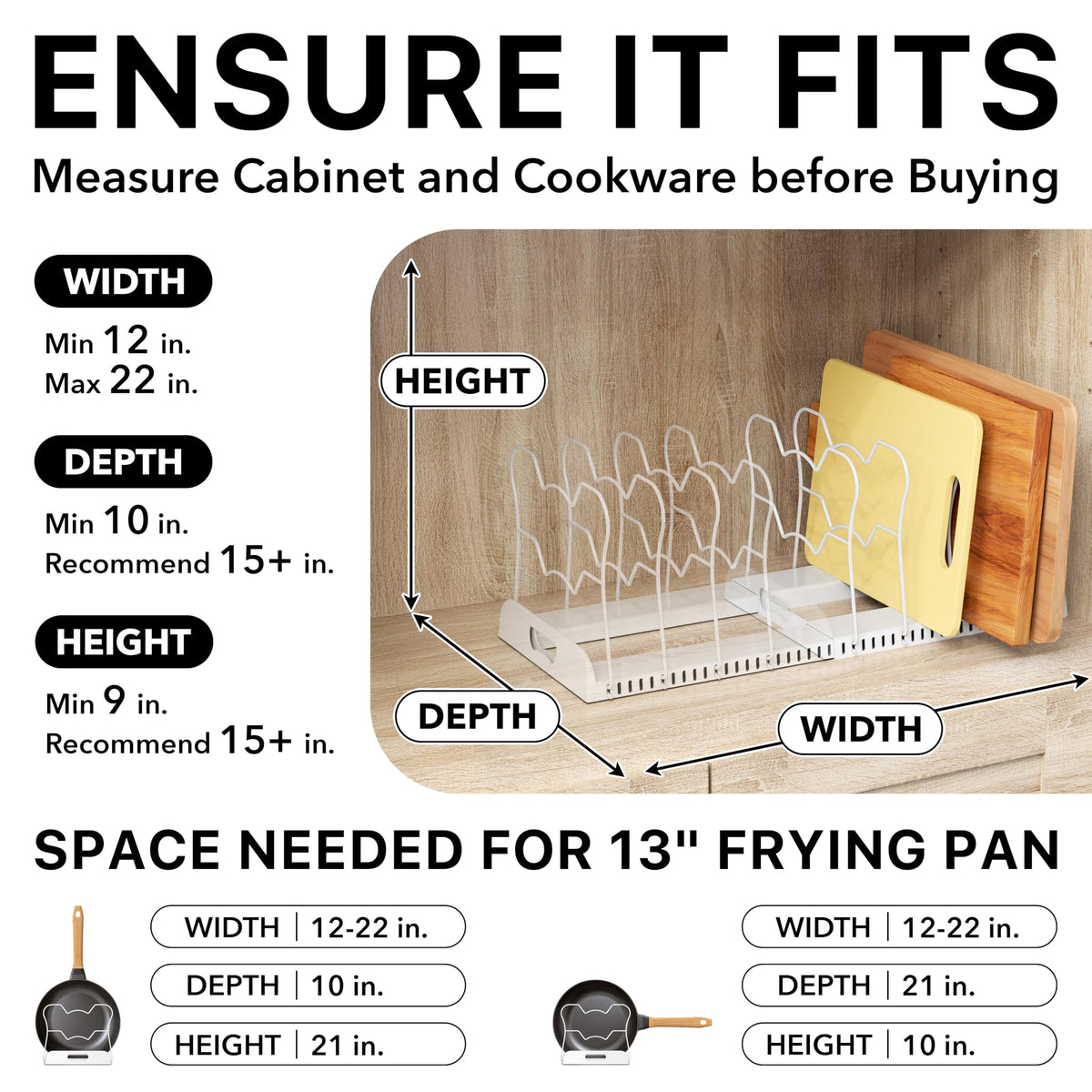 Simple Houseware pan lid cradle dividers close-up for secure lid support
