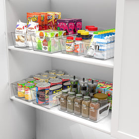 Simple Houseware cutout-handles pantry bin for quick grab-and-go beverages