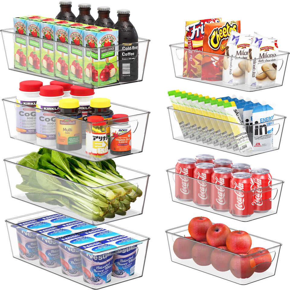 Simple Houseware large pantry bin front view for crystal-clear fridge organization