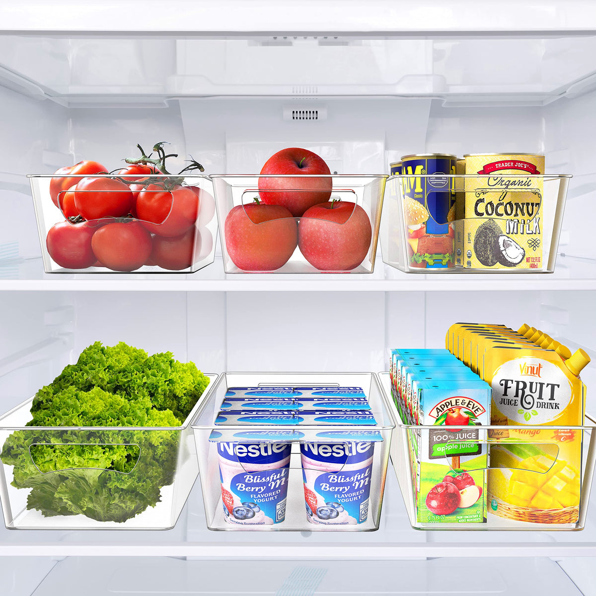 Simple Houseware medium pantry bin stackable design saves shelf space