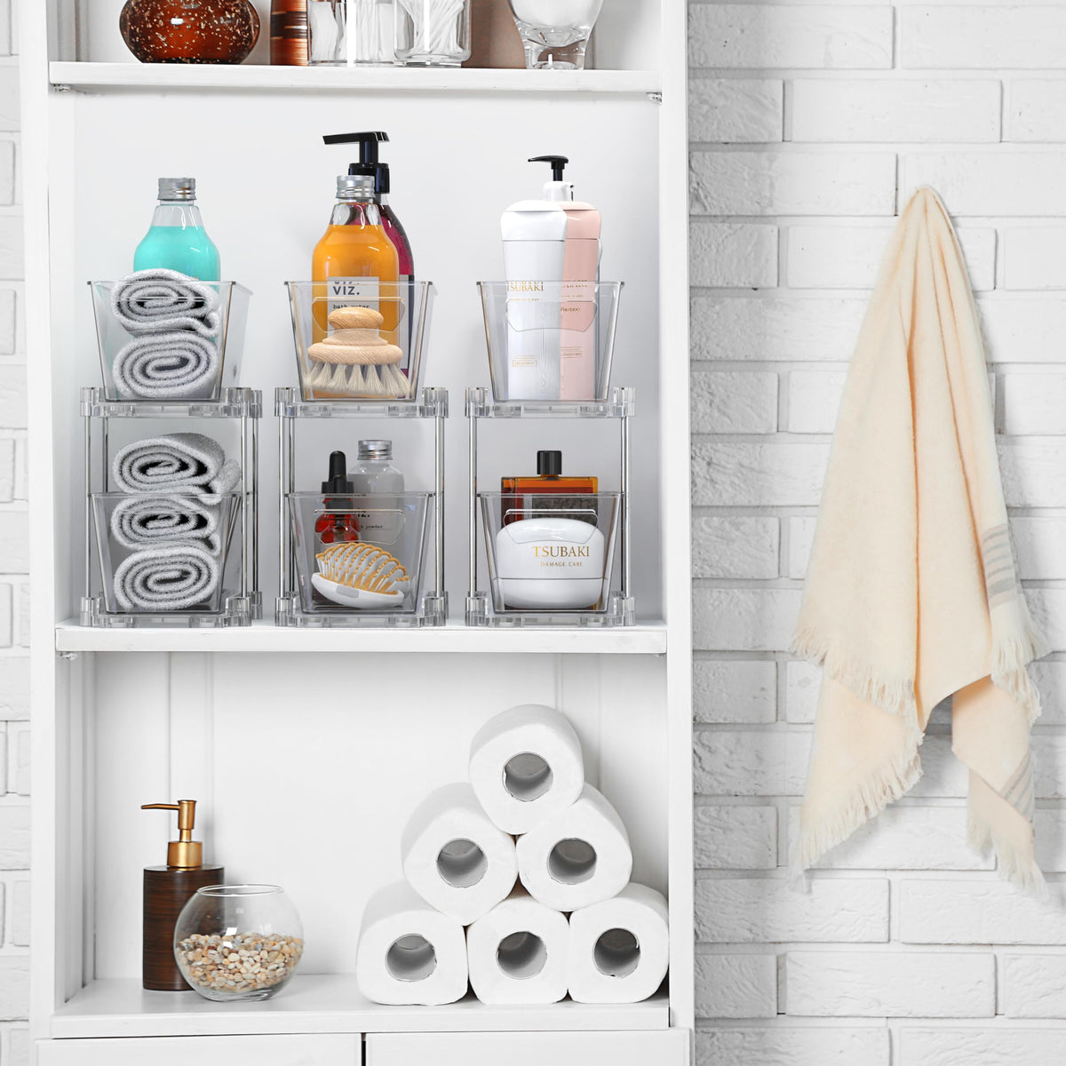 Simple Houseware perforated tray designed for humid bathrooms and kitchens.
