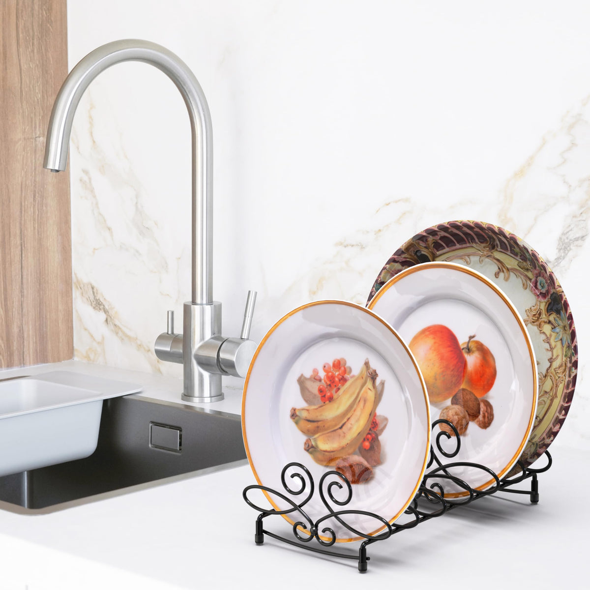 Simple Houseware countertop stand saves space on shelves or counters.