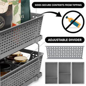 Simple Houseware baskets lift out for convenient refills or standalone use