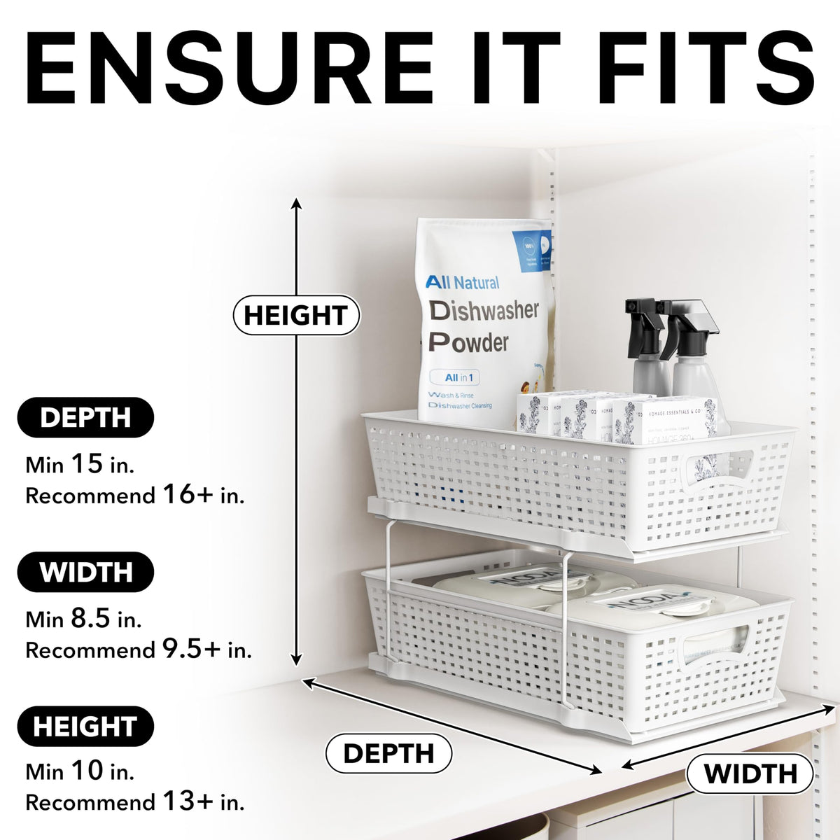 Simple Houseware portable baskets for refilling or standalone use
