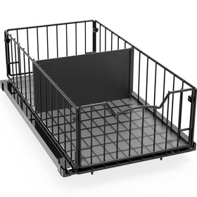 Simple Houseware pull-out basket organizer front view in black for easy cabinet access