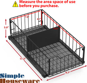 Simple Houseware pull-out organizer side view highlights slim profile for tight spaces