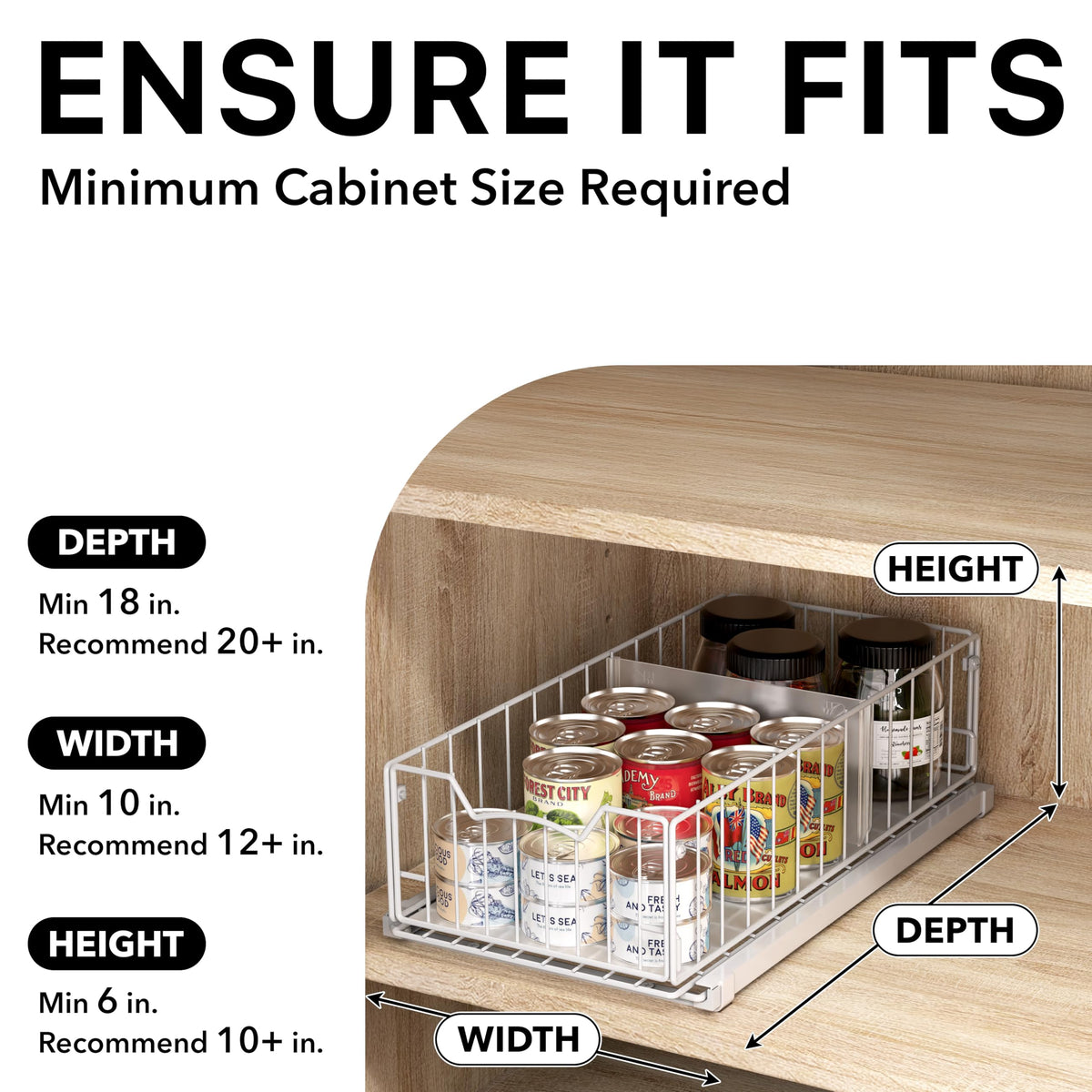 Simple Houseware pull-out basket with divider ready for organized spaces under sink.