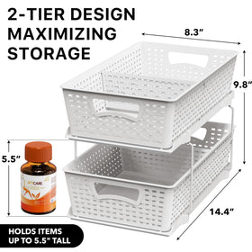 Simple Houseware pull-out drawer under sink for easy toiletries access