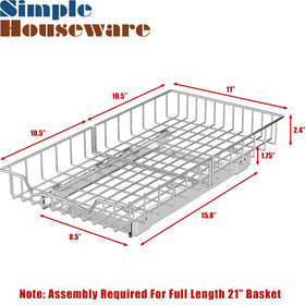 Simple Houseware pull-out sliding shelf front view, full-extension access.