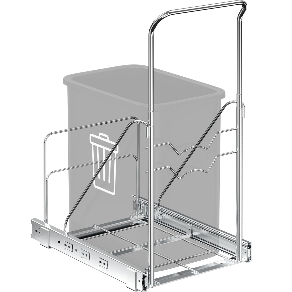 Simple Houseware pull-out shelf with smooth glide for 7-13 gallon trash cans.