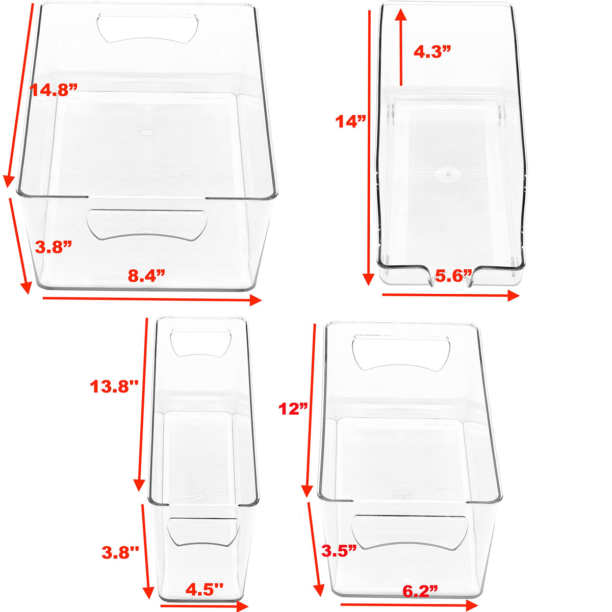 Simple Houseware crystal-clear bins demonstrate easy visibility for snacks and dressings.