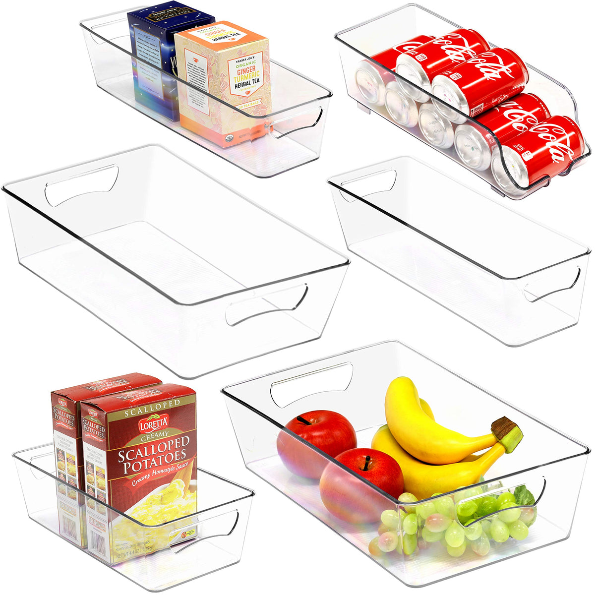Simple Houseware fridge bins in front view show a spacious XL bin for organized produce.