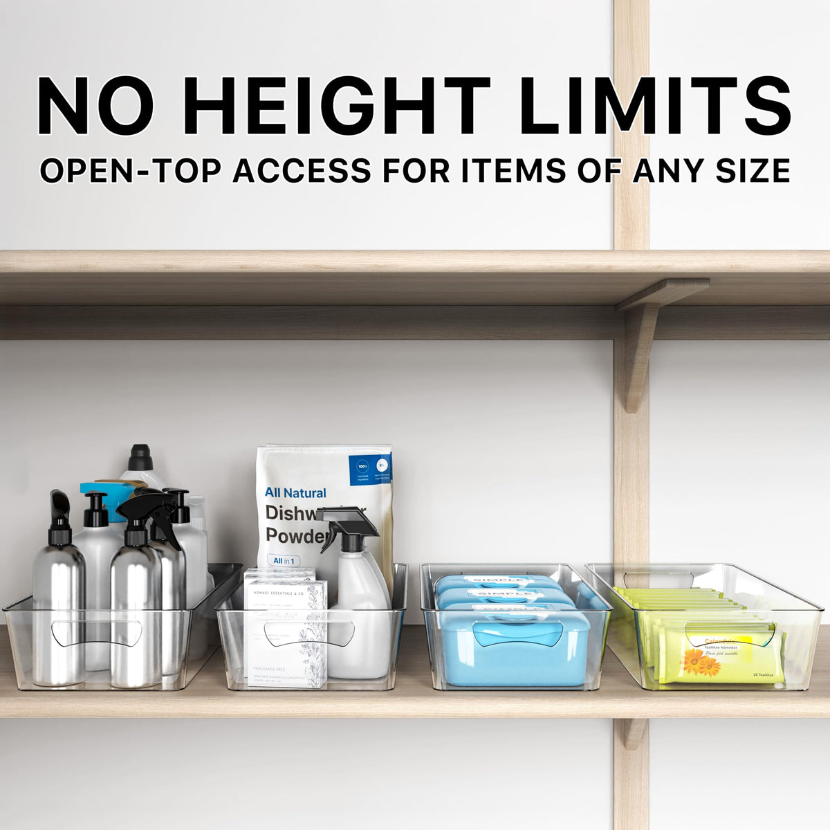 Simple Houseware removable bins allow quick, mess-free fridge cleaning.
