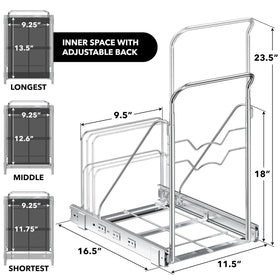 Simple Houseware sliding rails chrome finish for durable daily use.