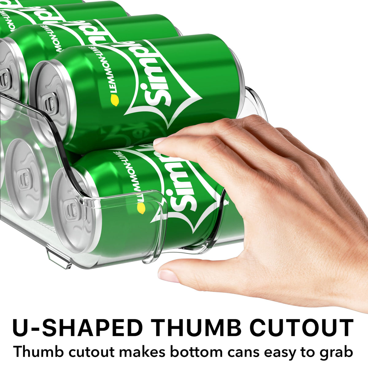 Non-stackable design keeps cans stable on shelves.