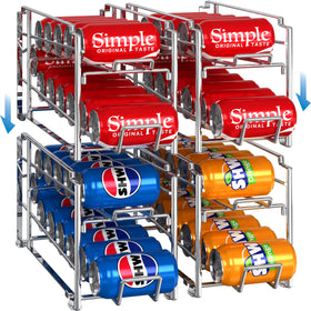 Simple Houseware soda can organizer rack with dispense for easy access.