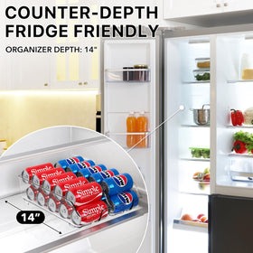 Simple Houseware soda can organizer tilted base for easy forward roll.