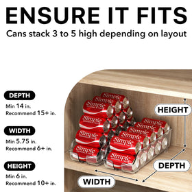 Simple Houseware soda can organizer U-shaped front for easy grabbing.