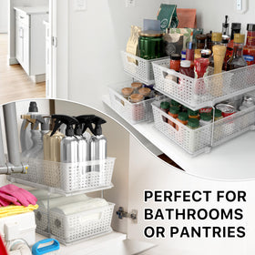 Simple Houseware space-saving design frees cabinet and pantry room.