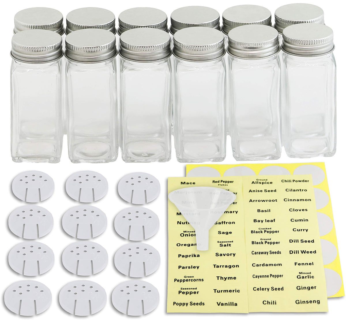 Simple Houseware spice bottles shaker lids enable effortless shaking and precise sprinkling.