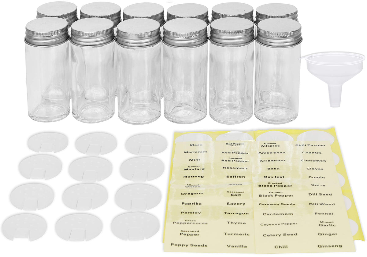Simple Houseware spice bottles with shaker lids for easy seasoning.