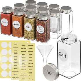 Simple Houseware spice jars with shaker lids for precise dispensing.