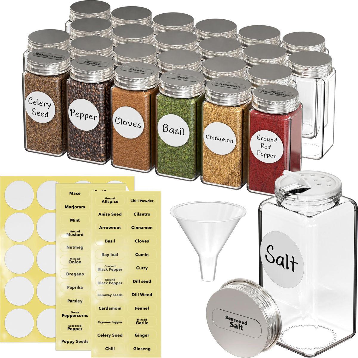 Simple Houseware spice jars pour smoothly for precise seasoning.