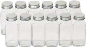 Square bottle design by Simple Houseware fits neatly in spice racks.