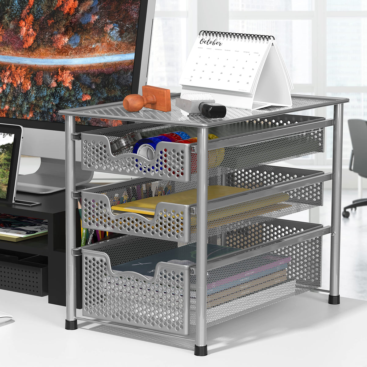 Simple Houseware 3-tier basket drawer front for quick access and organization