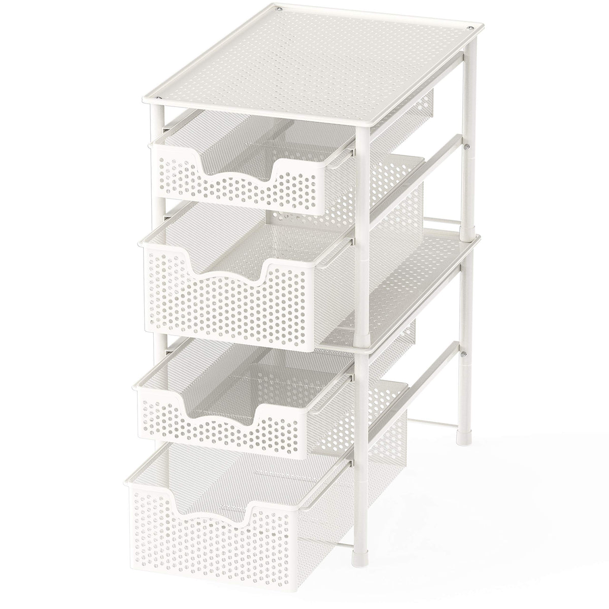 Simple Houseware no-drill assembly shown, quick setup frees cupboard space.