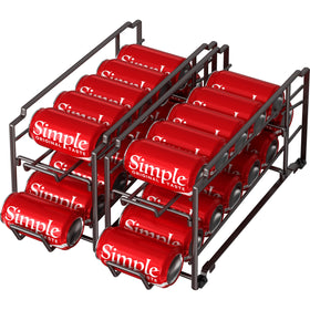 Simple Houseware bronze stackable can dispenser keeps cans neatly organized in the pantry
