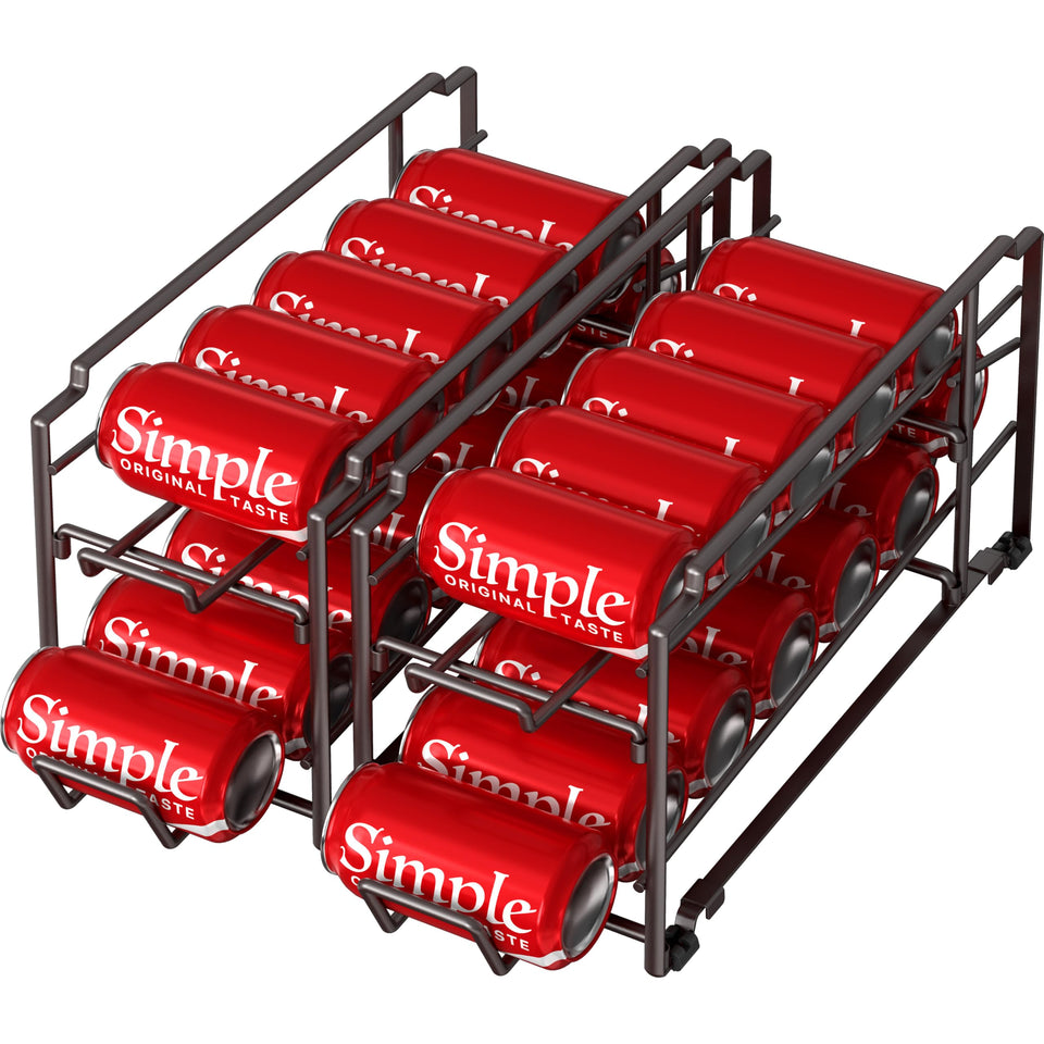 Simple Houseware bronze stackable can dispenser keeps cans neatly organized in the pantry