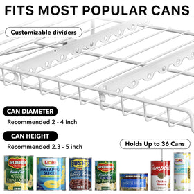 Simple Houseware with movable dividers adapts to different can or jar sizes.