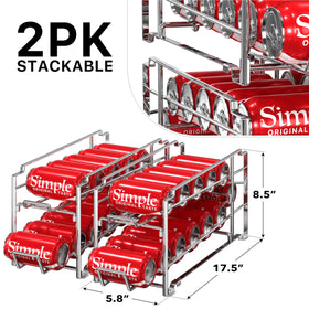 Simple Houseware chrome stackable can rack saving kitchen space