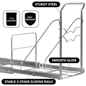 Simple Houseware sturdy chrome-polished steel frame.
