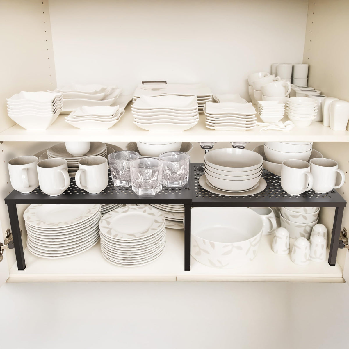 Simple Houseware sturdy metal frame supports up to 30 lbs per shelf.