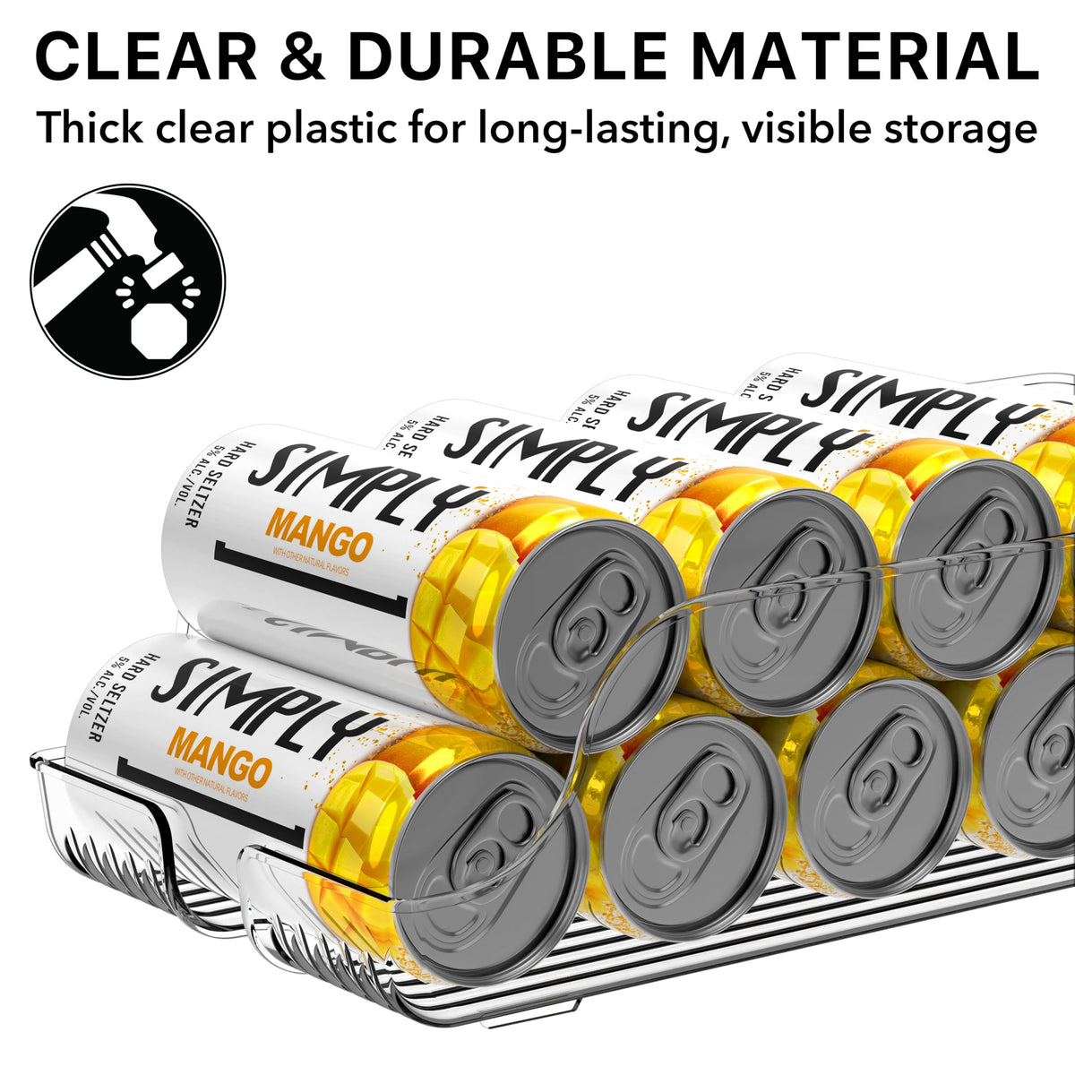 Simple Houseware dimensions and visibility of cans behind clear plastic